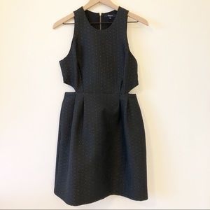 Madewell Nightfall Black Gold Fleck Cut Out Dress